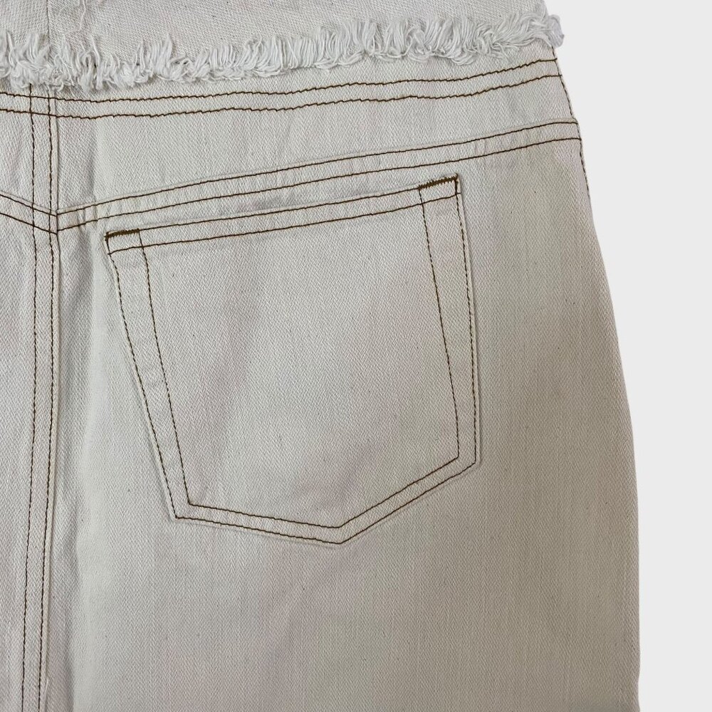 Gloria Vanderbilt A-Line Denim Pencil Skirt Cream Women's Size 6 Boho Tapestry - Picture 8 of 10